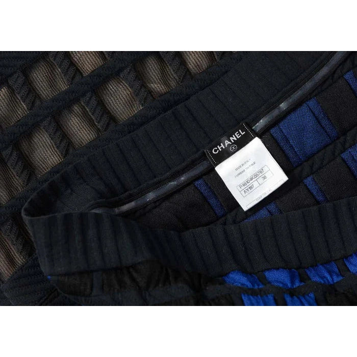 Pre-Owned CHANEL Black Blue Strapless Mini Dress Runway, 2013 | FR 38 - XS - theREMODA