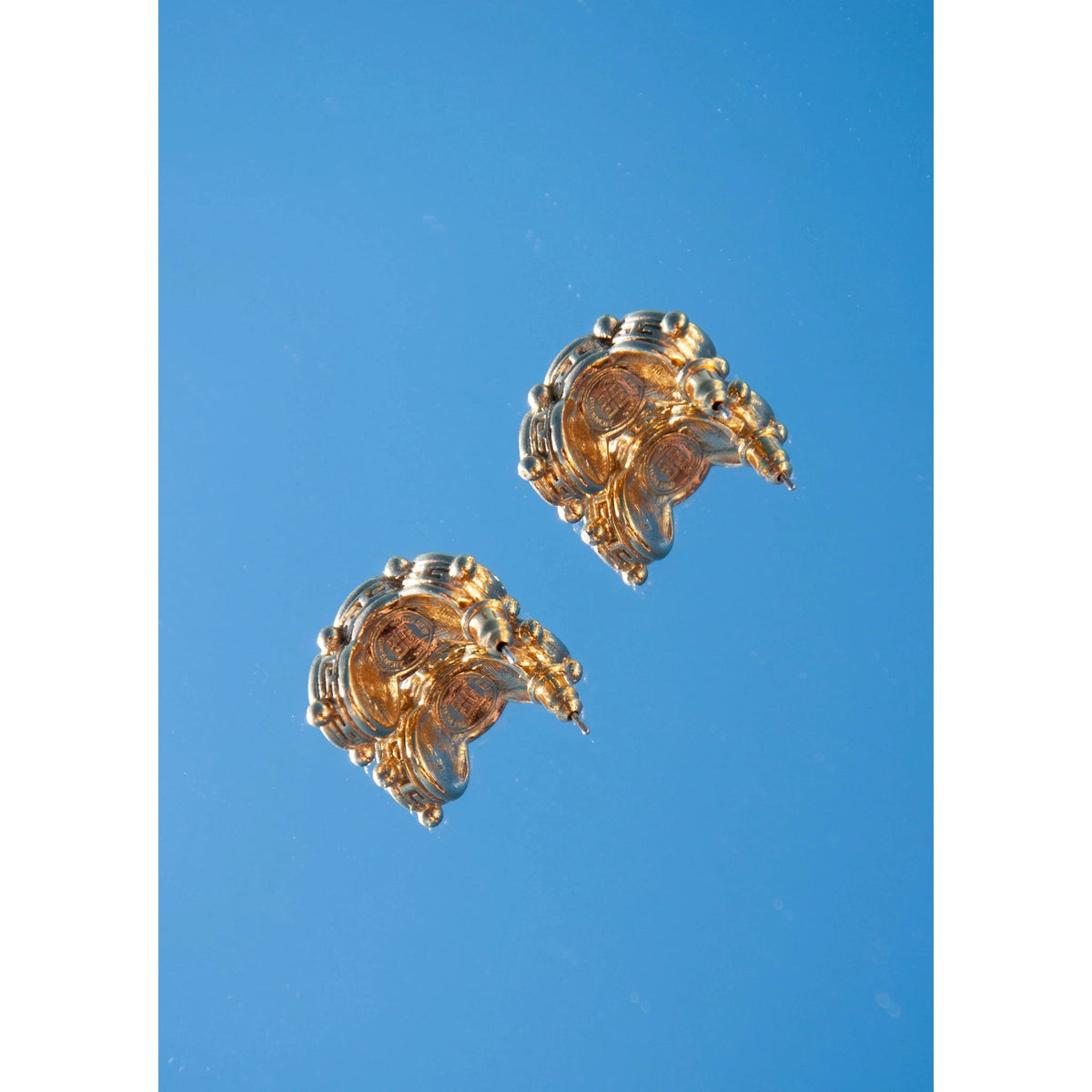 Pre-loved GIVENCHY Vintage 1980s Gold and Black Earrings - theREMODA