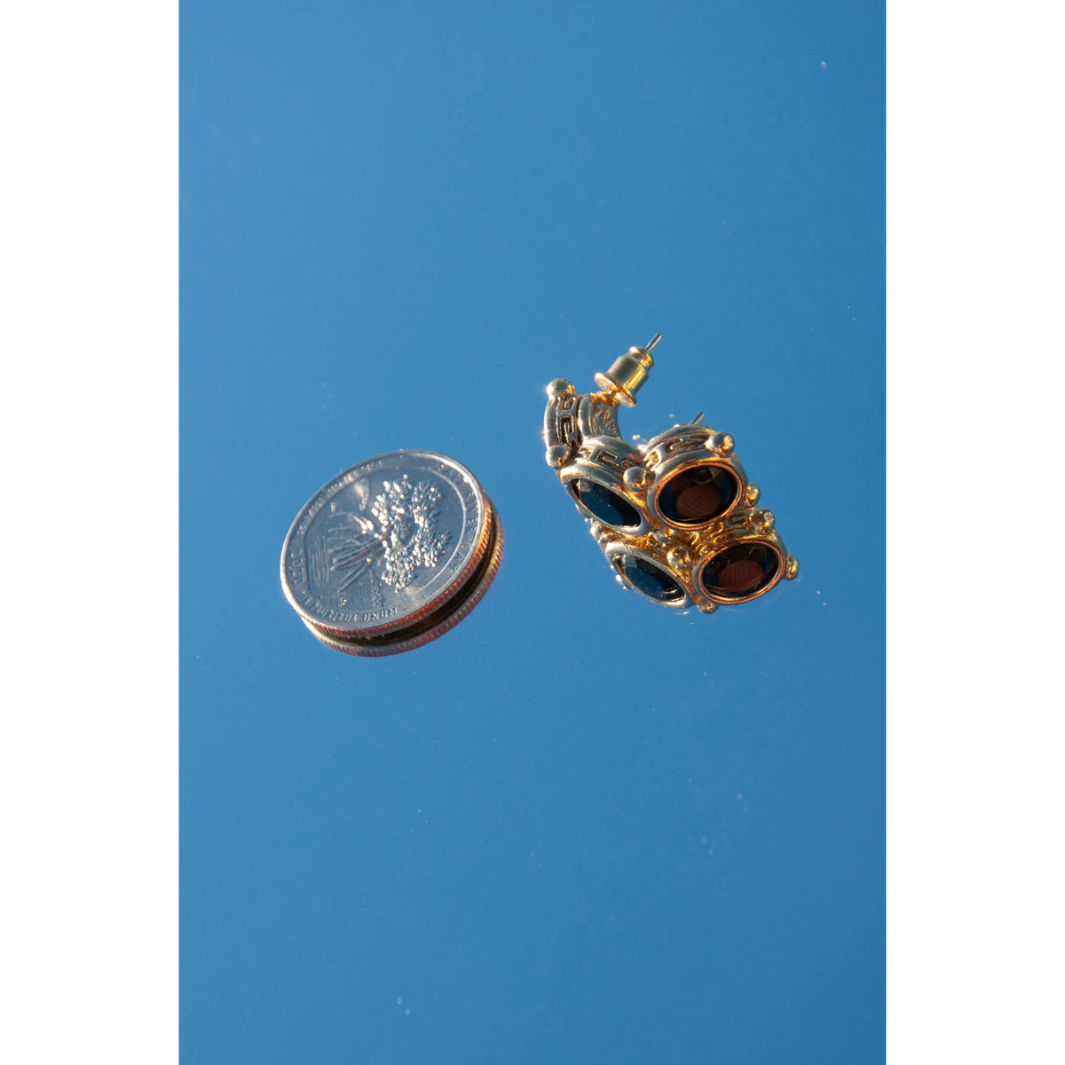 Pre-loved GIVENCHY Vintage 1980s Gold and Black Earrings - theREMODA