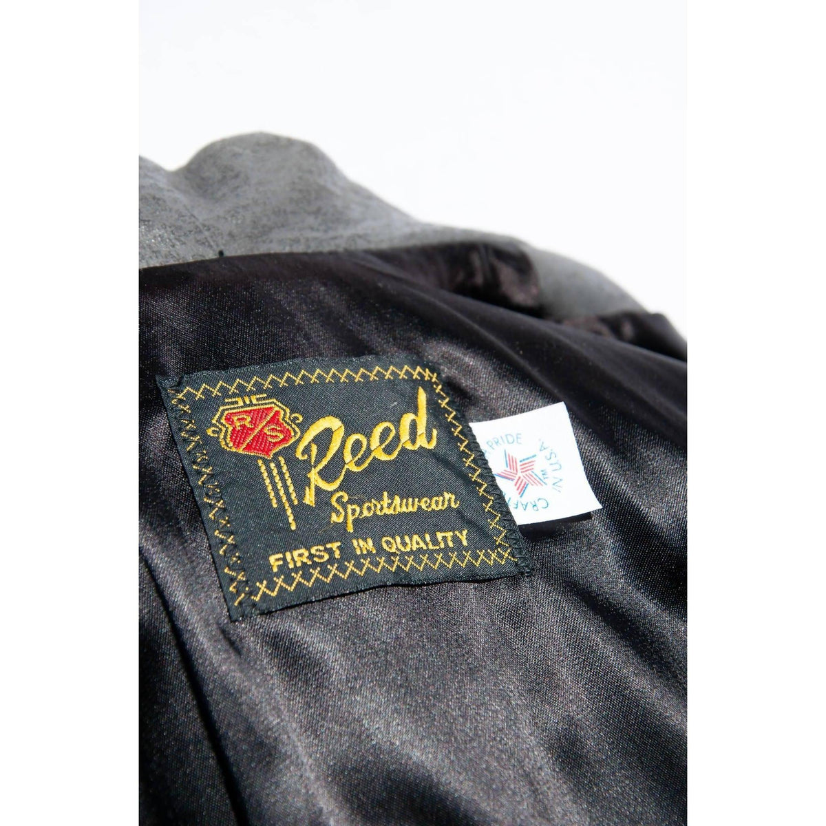 Grey Faux Leather Bomber Jacket | Size L-XL - theREMODA