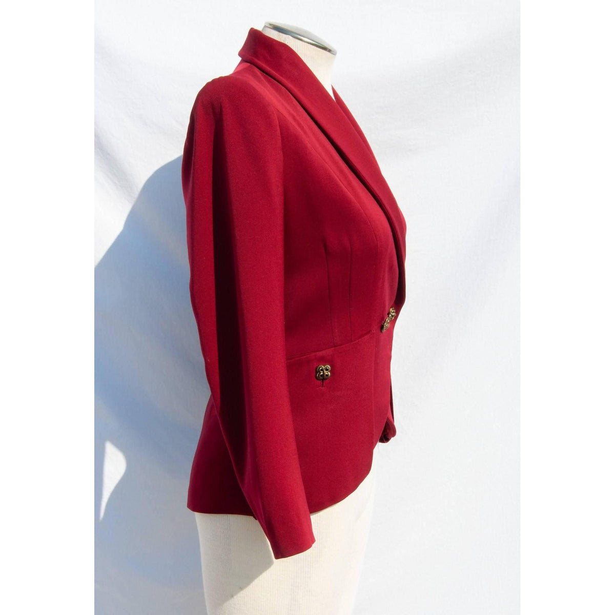 NOBILITY JRS 1940's Maroon Red Jacket | Size S-M - theREMODA