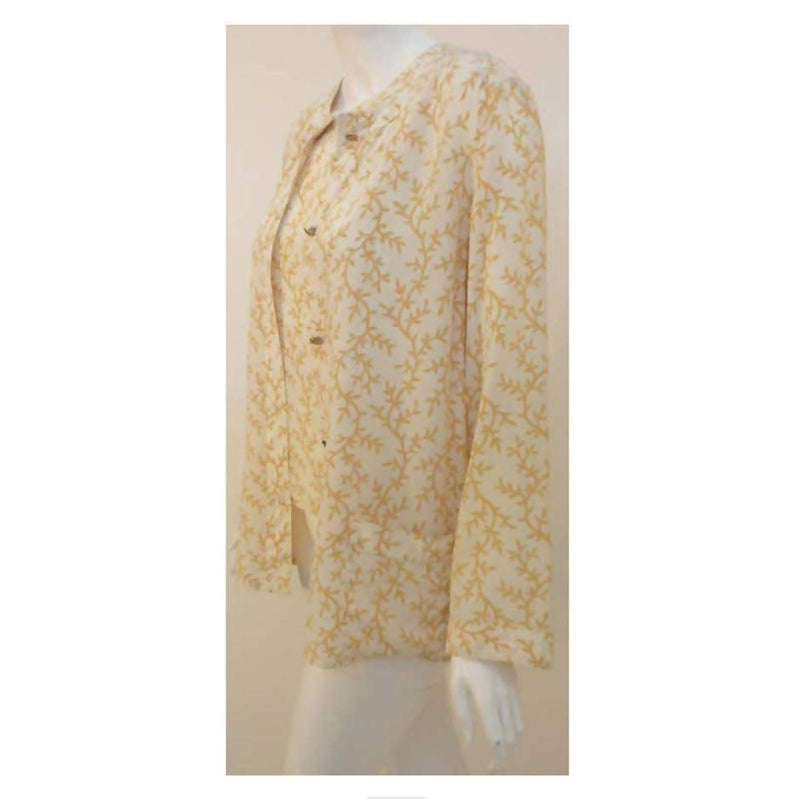 Pre-Owned CHANEL 2-Piece Cream & Yellow Silk Blouse and Tank Set | EU 40FR - theREMODA