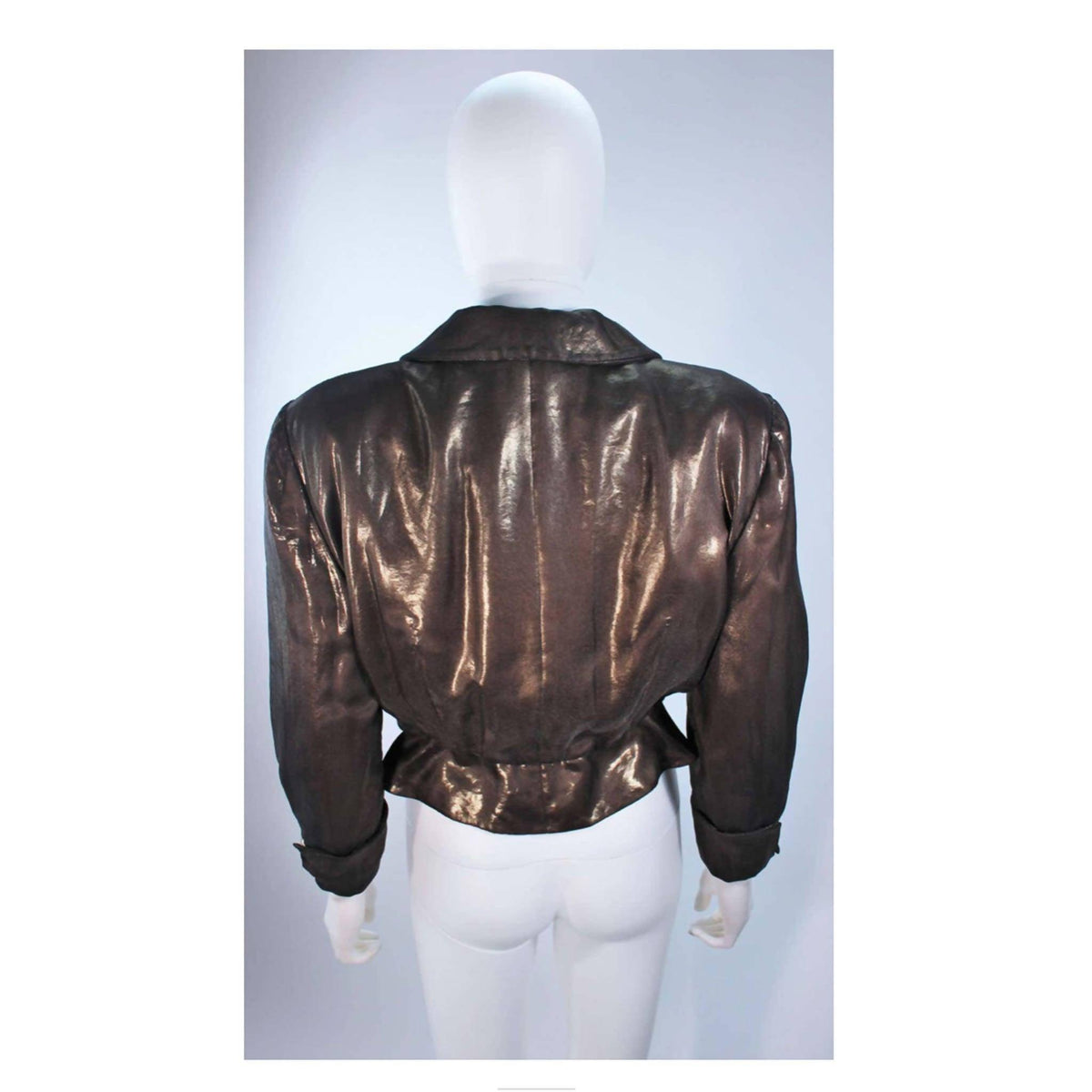 Pre-Owned GIORGIO ARMANI Bronze Jacket with Beaded Embroidery | Size EU 44 - theREMODA