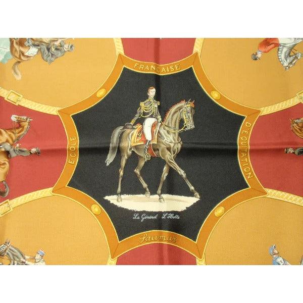 Pre-Owned HERMES 1987 Vintage Ecole Française D'Equitation Silk Scarf - theREMODA