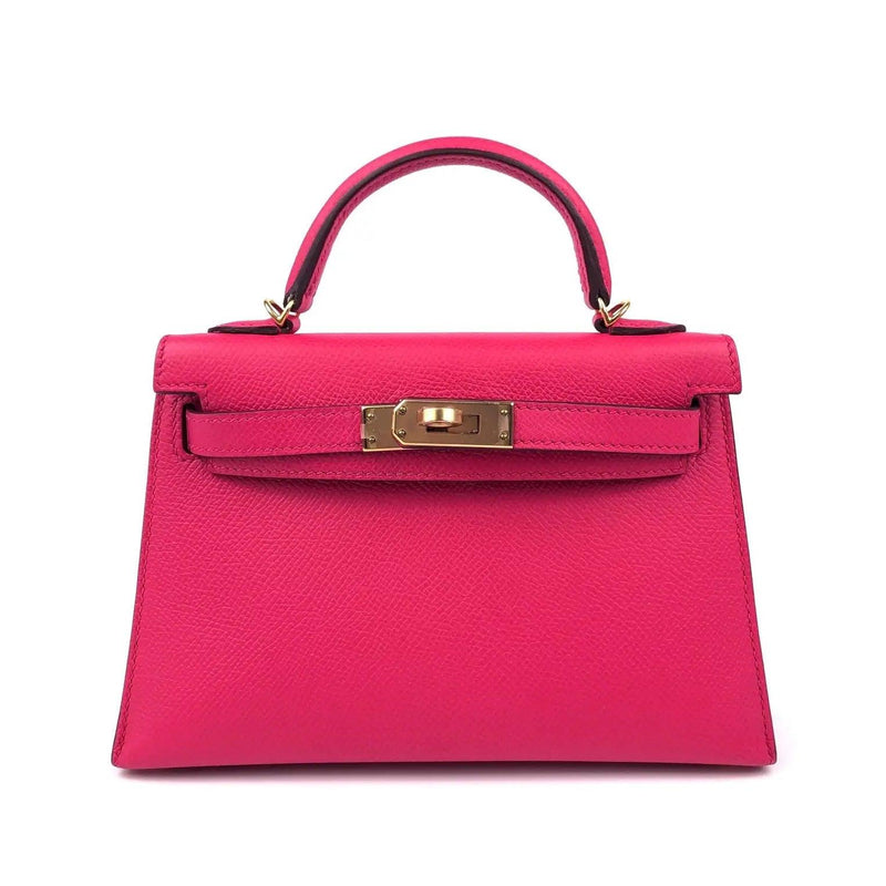 Pre-owned HERMES Kelly Mini 20 Rose Pink Epsom Bag - theREMODA