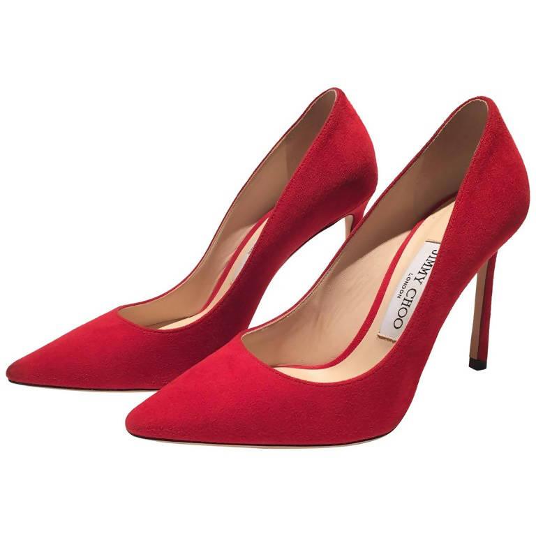 Red on sale suede pump