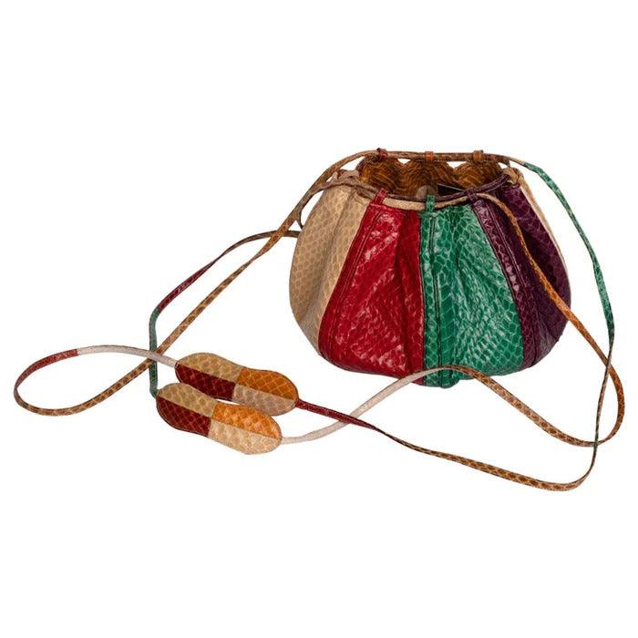 Pre-owned JUDITH LEIBER Multicolored Snakeskin Beach Ball Shoulder Bag, 1980s - theREMODA