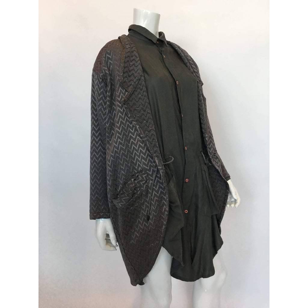 Pre-owned MARITHE + FRANCOIS Oversized Grey Jacquard Jacket & Shirt Set - theREMODA