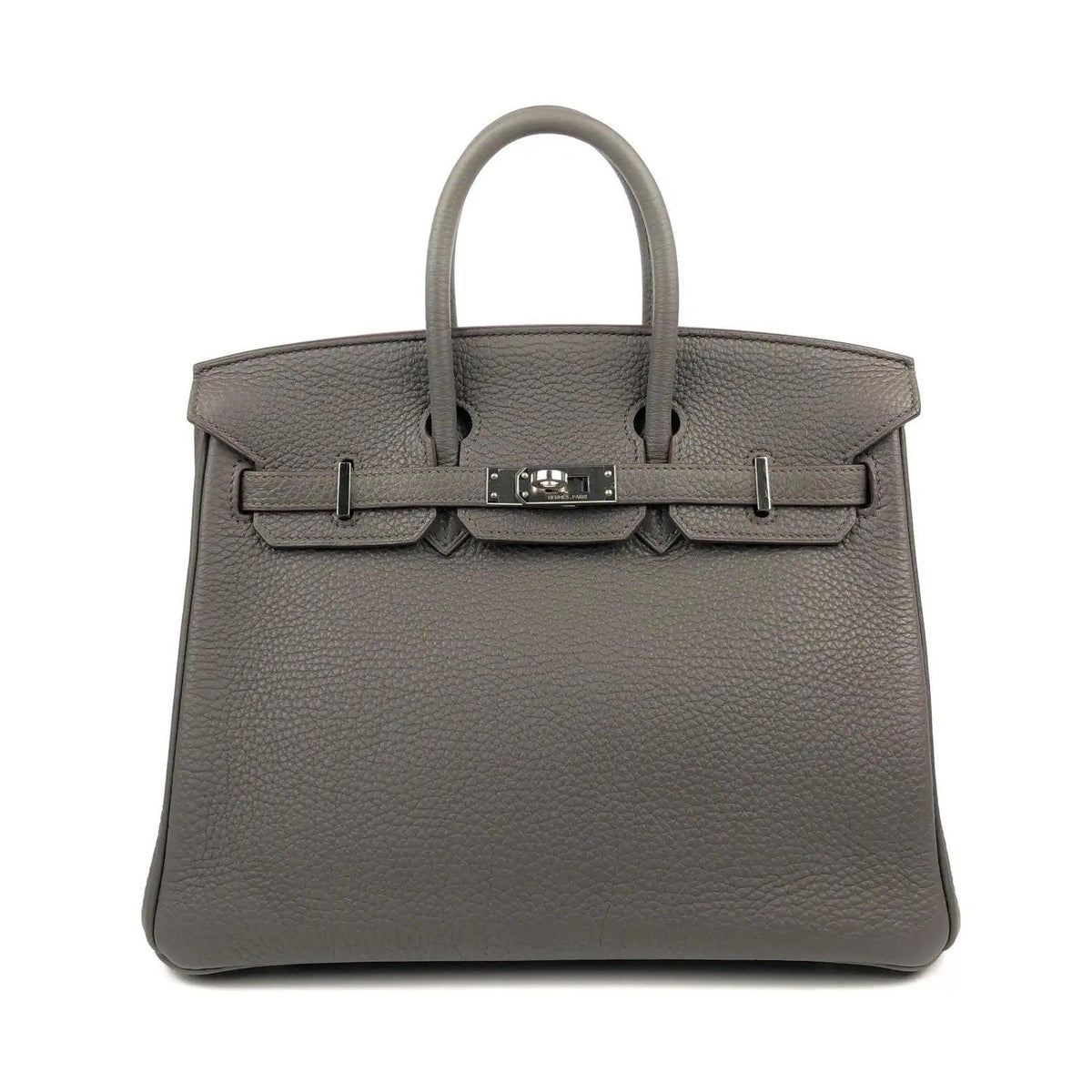 Pre-owned Rare HERMES Birkin 25 Etain Gray Togo Leather Bag - theREMODA