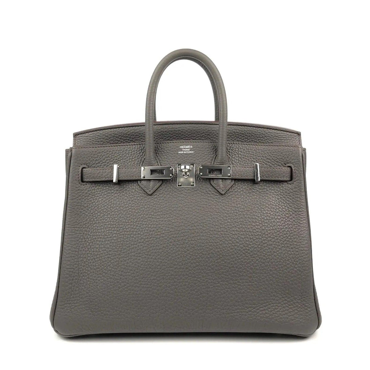 Pre-owned Rare HERMES Birkin 25 Etain Gray Togo Leather Bag - theREMODA