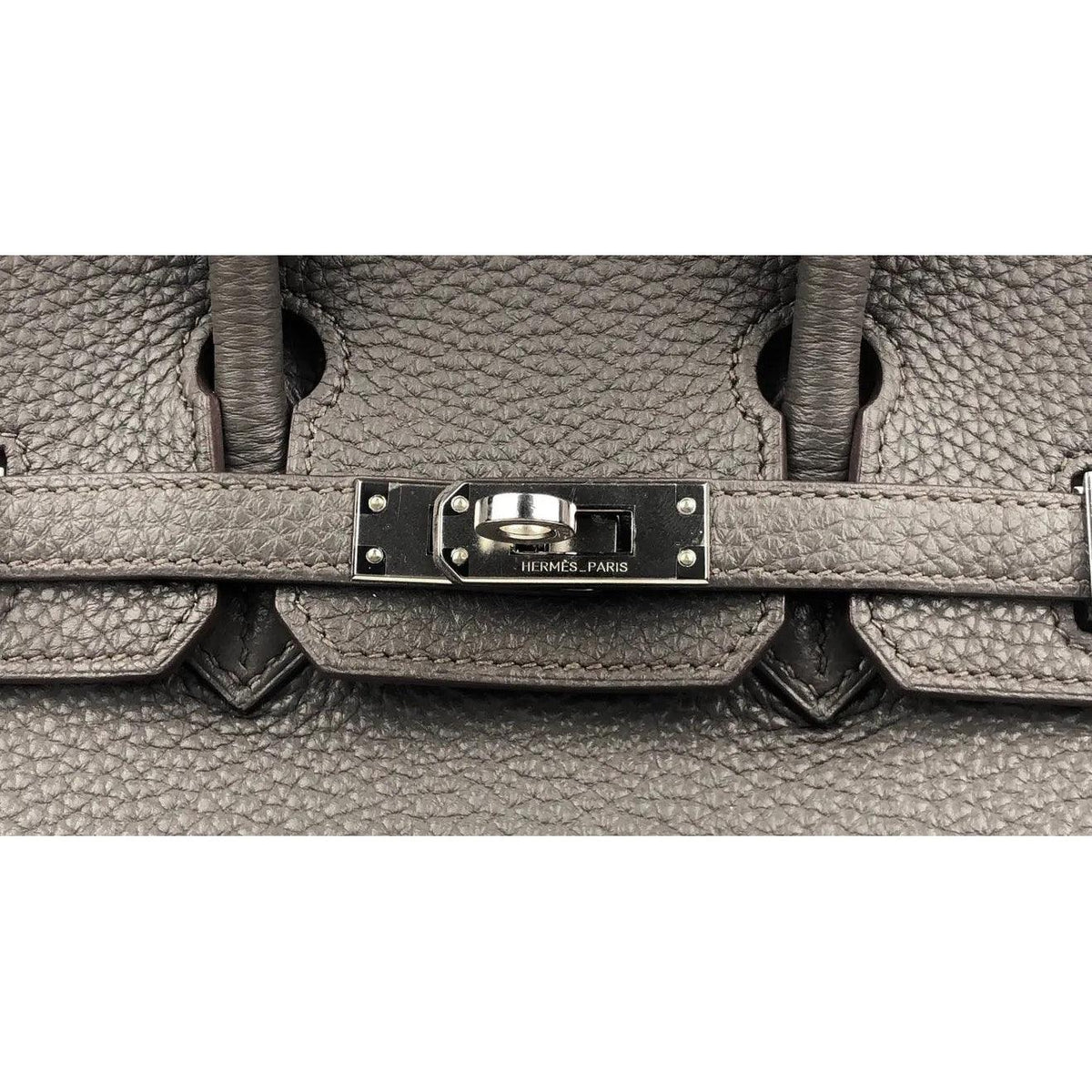 Pre-owned Rare HERMES Birkin 25 Etain Gray Togo Leather Bag - theREMODA