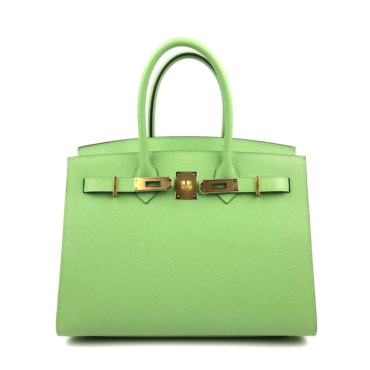 Pre-owned Rare HERMES Birkin 30 Vert Criquet Green Sellier Epsom Leather Bag - theREMODA