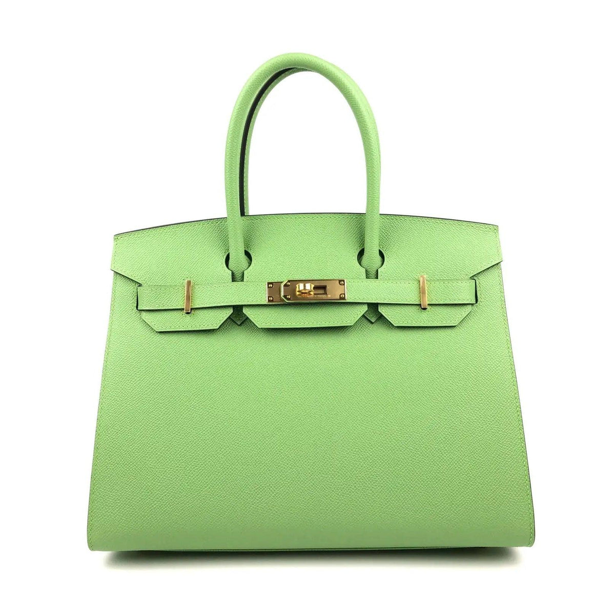 Pre-owned Rare HERMES Birkin 30 Vert Criquet Green Sellier Epsom Leather Bag - theREMODA