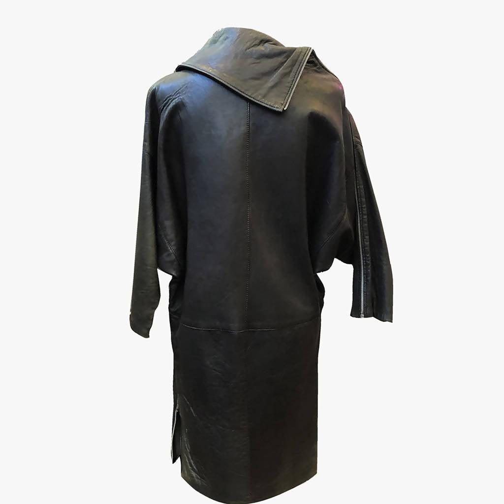 Pre-Owned Studded Leather Dress 1980's | Size L - theREMODA