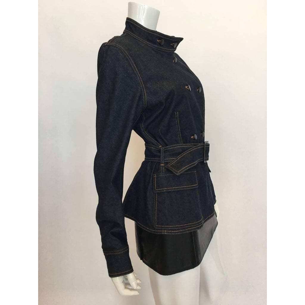 Pre-Owned YVES SAINT LAURENT Dark Blue Denim Jacket | Size M/L - theREMODA
