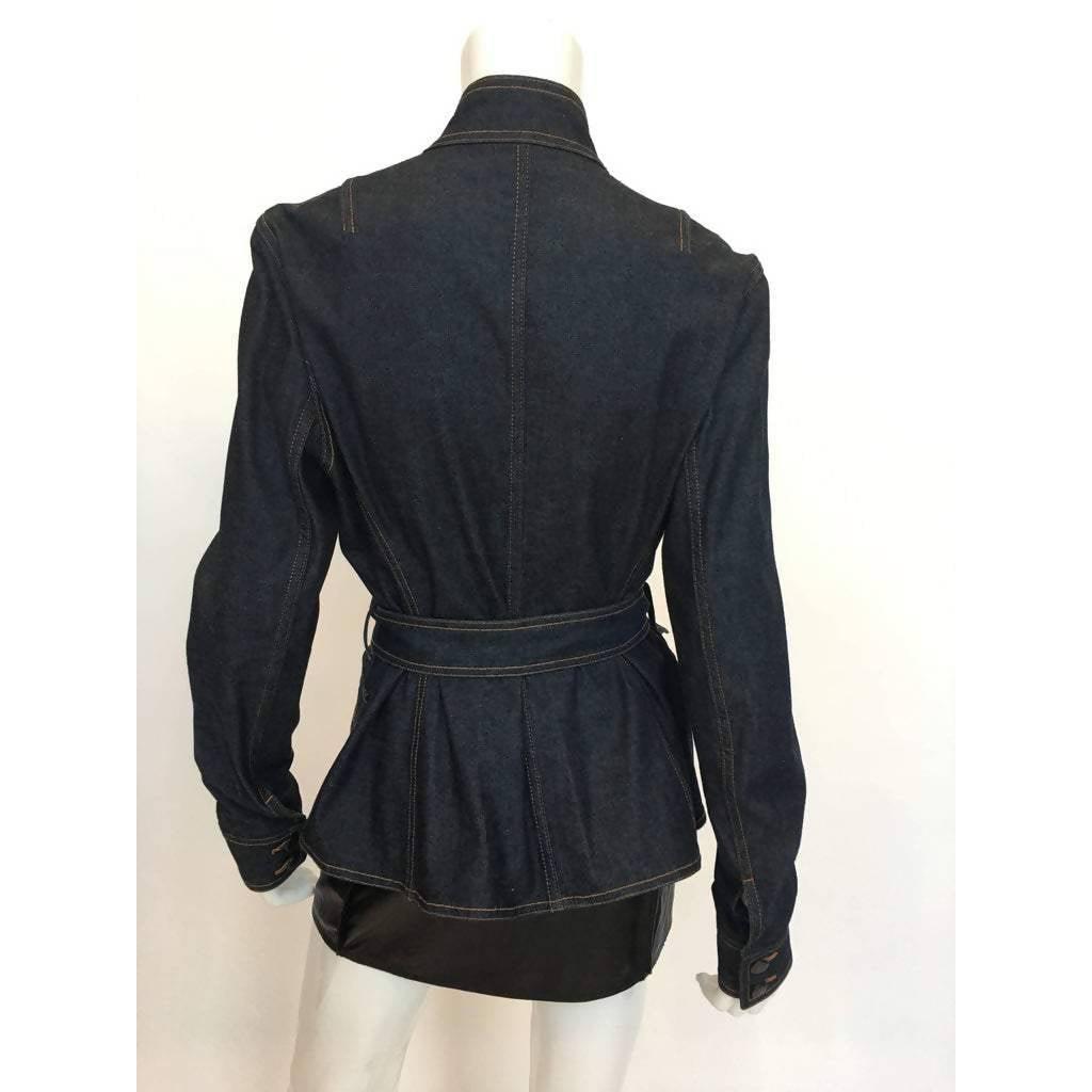 Pre-Owned YVES SAINT LAURENT Dark Blue Denim Jacket | Size M/L - theREMODA
