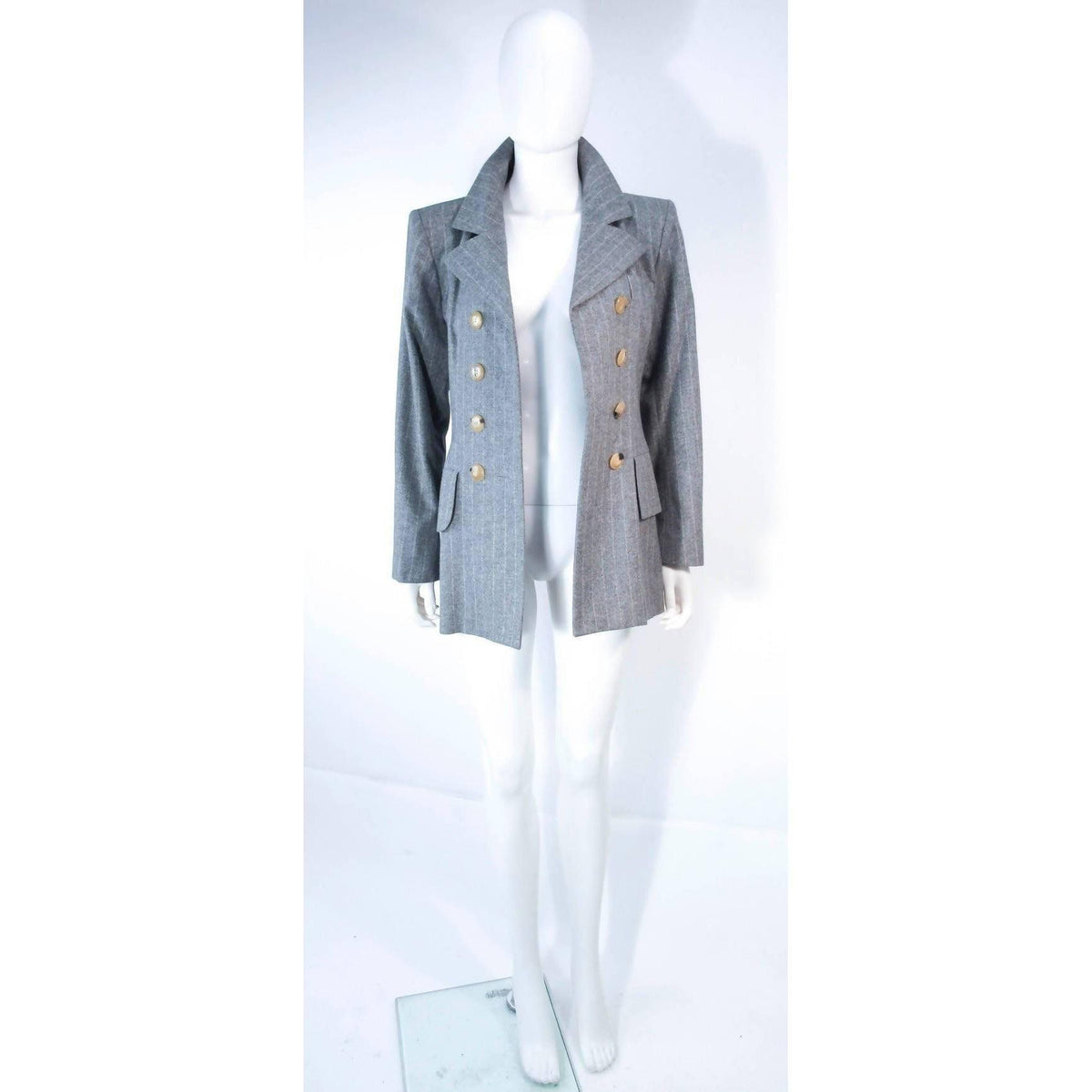 Pre-owned YVES SAINT LAURENT Grey Wool Trouser Set - theREMODA