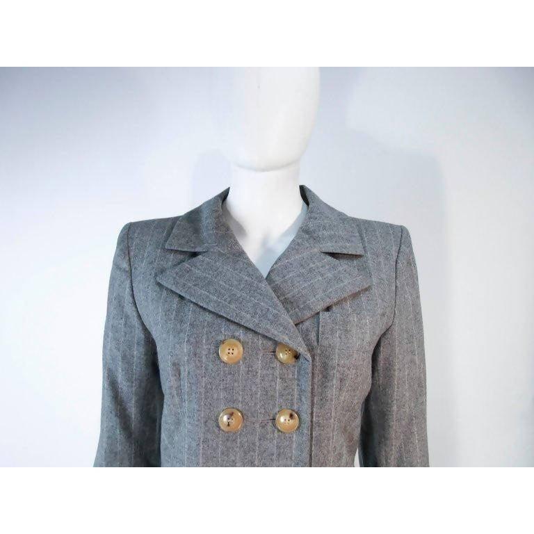 Pre-owned YVES SAINT LAURENT Grey Wool Trouser Set - theREMODA