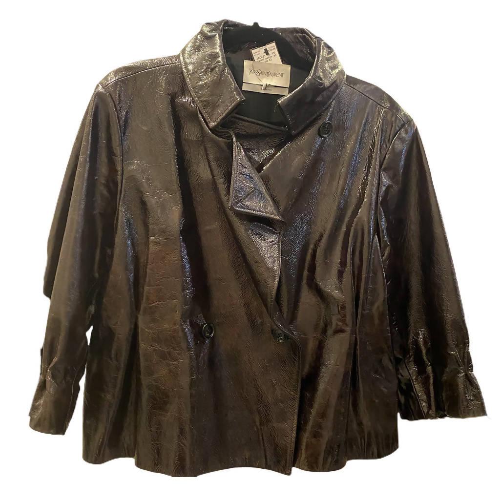 Pre-Owned YVES SAINT LAURENT Patent Leather Jacket | Size 42 - theREMODA