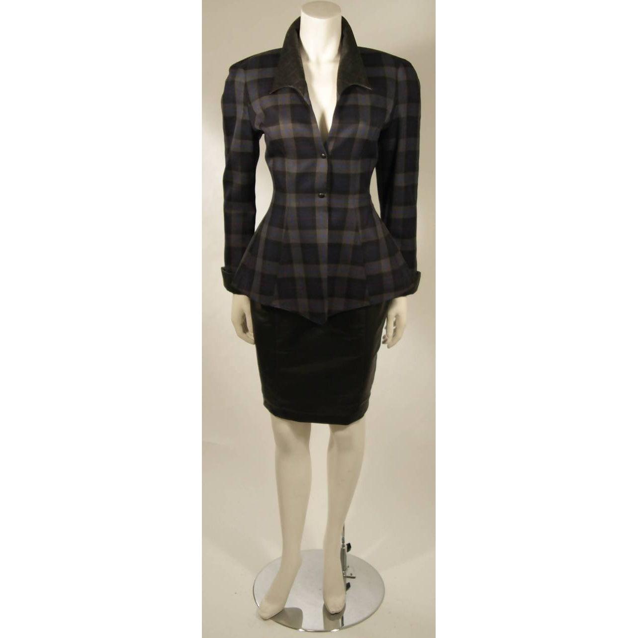 Grey plaid suit clearance skirt