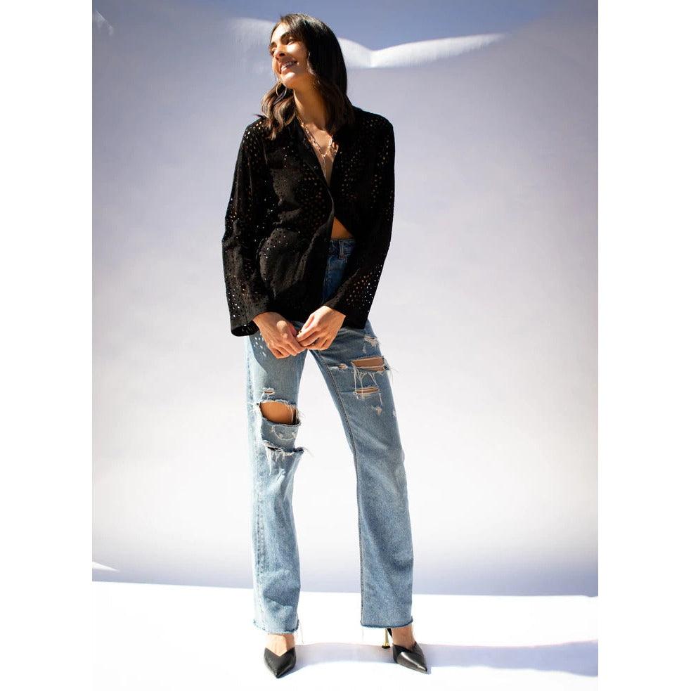 VALENTINO 1980's Black Cut Suede Cardigan |  M/L - theREMODA