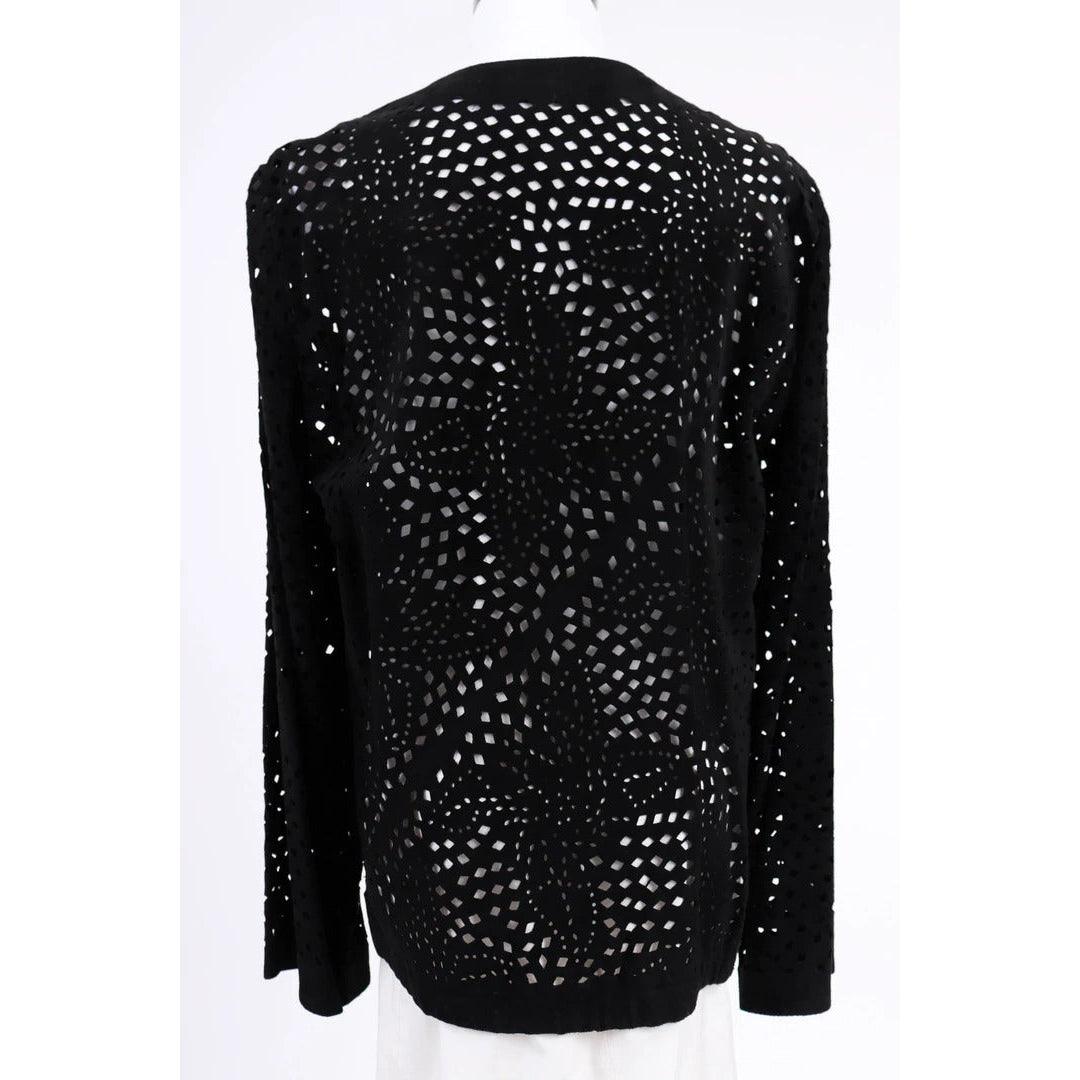 VALENTINO 1980's Black Cut Suede Cardigan |  M/L - theREMODA