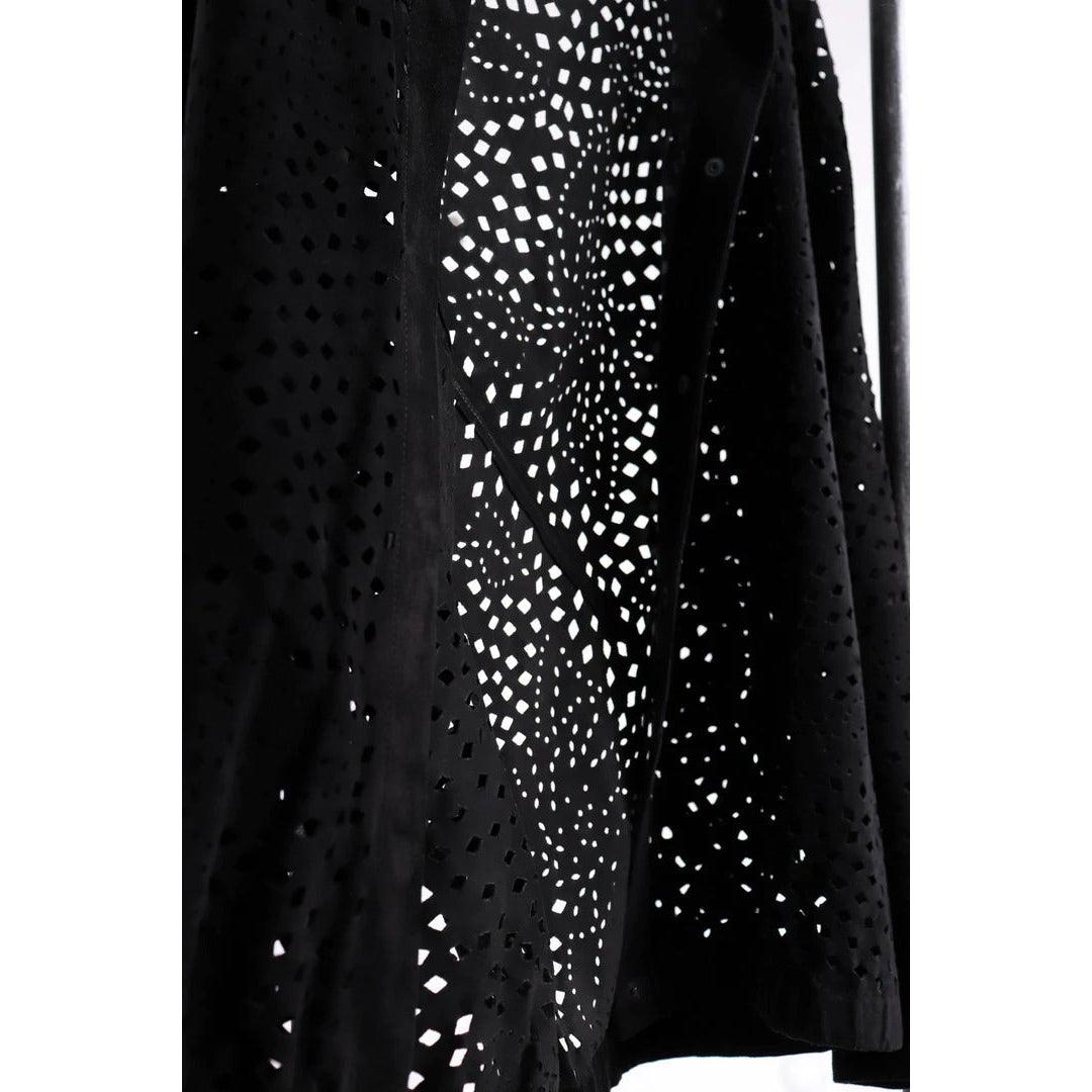 VALENTINO 1980's Black Cut Suede Cardigan |  M/L - theREMODA