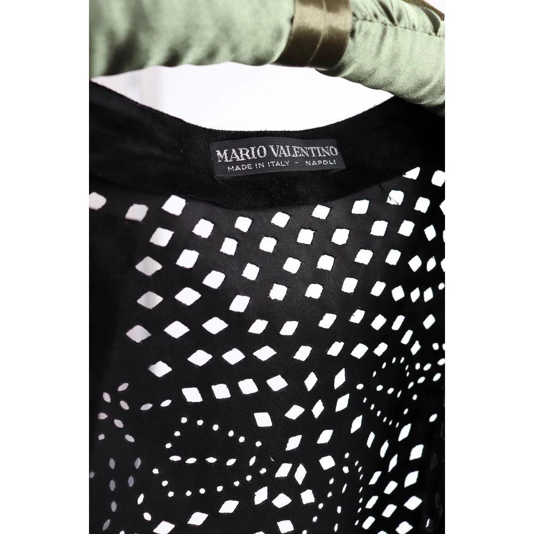 VALENTINO 1980's Black Cut Suede Cardigan |  M/L - theREMODA