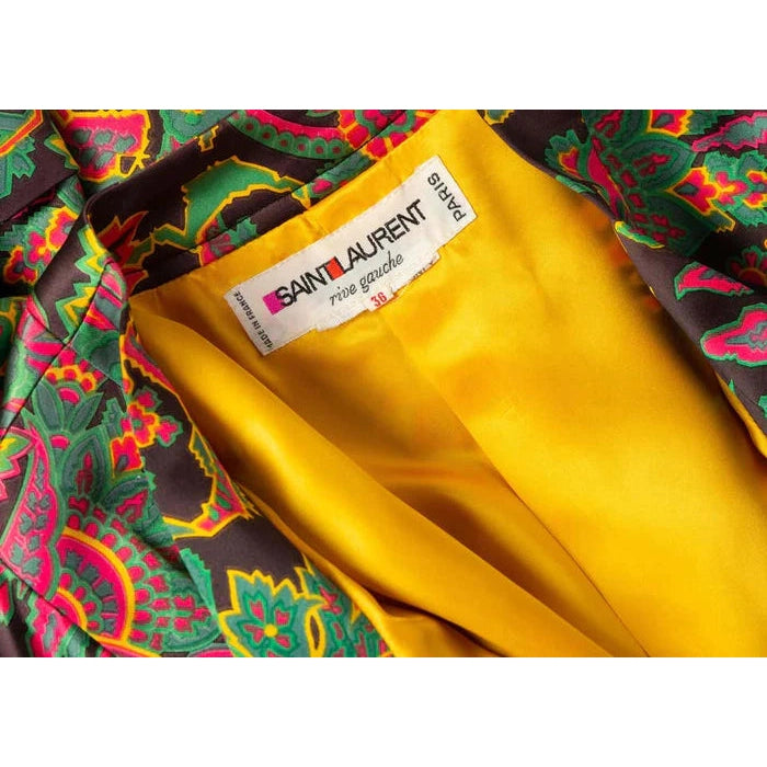 YVES SAINT LAURENT Psychedelic Paisley Silk Kimono Jacket YSL - theREMODA