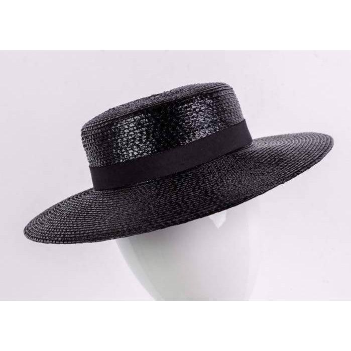 YVES SAINT LAURENT 1980's Black Straw Hat - theREMODA