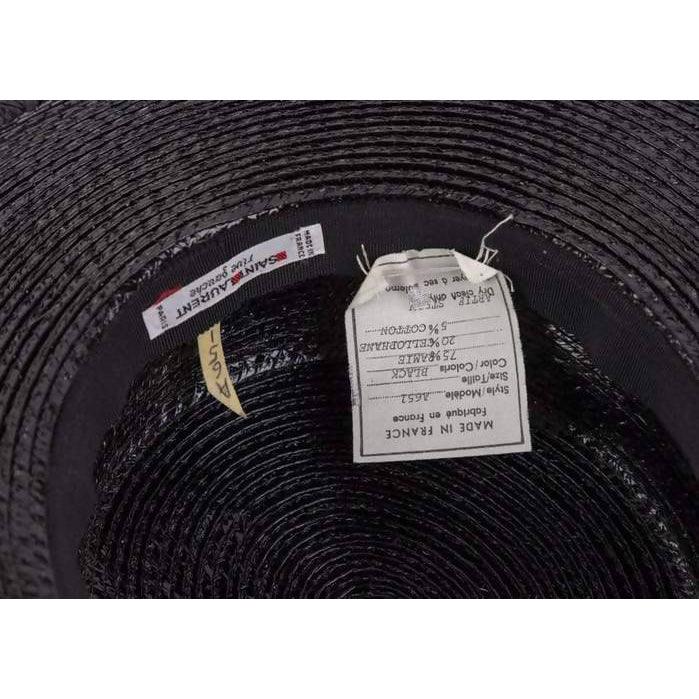 YVES SAINT LAURENT 1980's Black Straw Hat - theREMODA