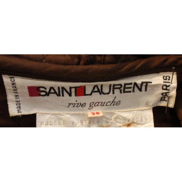 YVES SAINT LAURENT 1980s Khaki Quilted Toggle Coat Dress - theREMODA