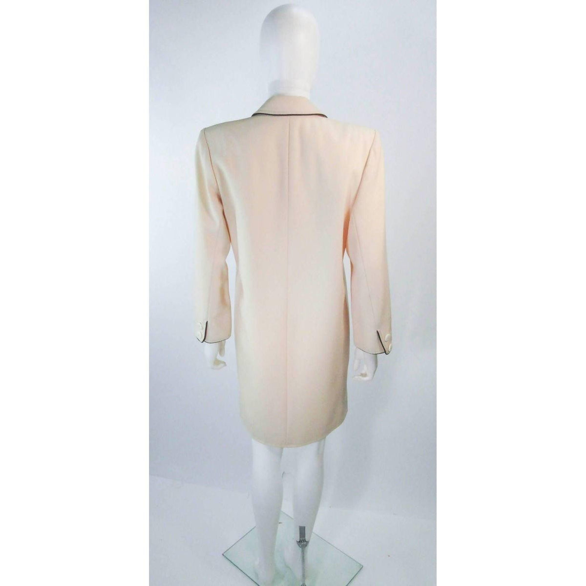 YVES SAINT LAURENT Ivory Wool Tuxedo Dress | Size M/L - theREMODA