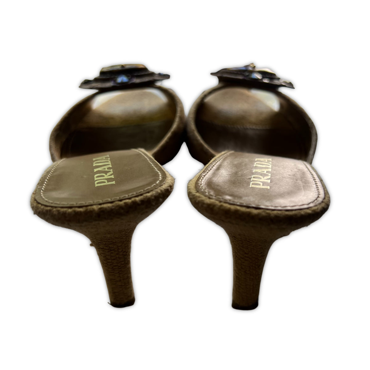 PRADA Woven Brown Heels | Size 38.5