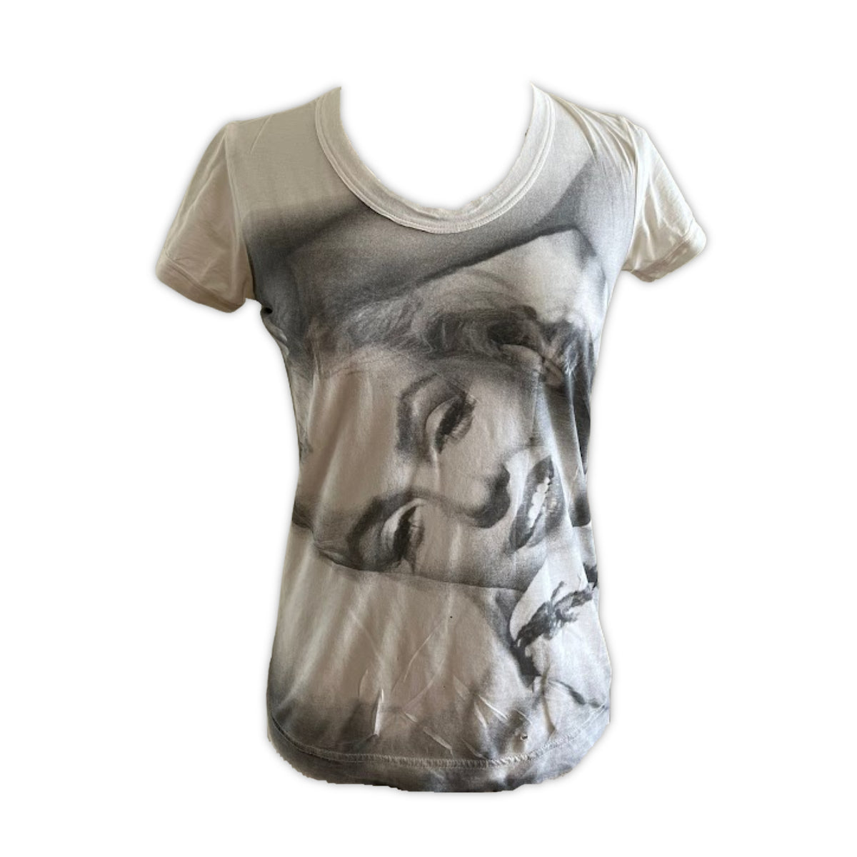 DOLCE & GABBANA Marilyn Monroe Cream Graphic T-Shirt | Size 38 IT
