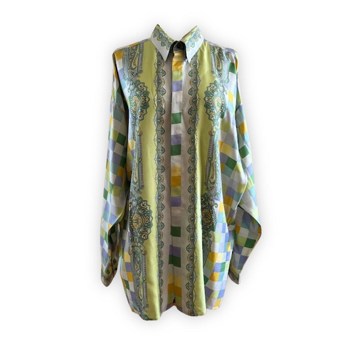 VERSACE Oversized Silk Shirt | Size 46IT