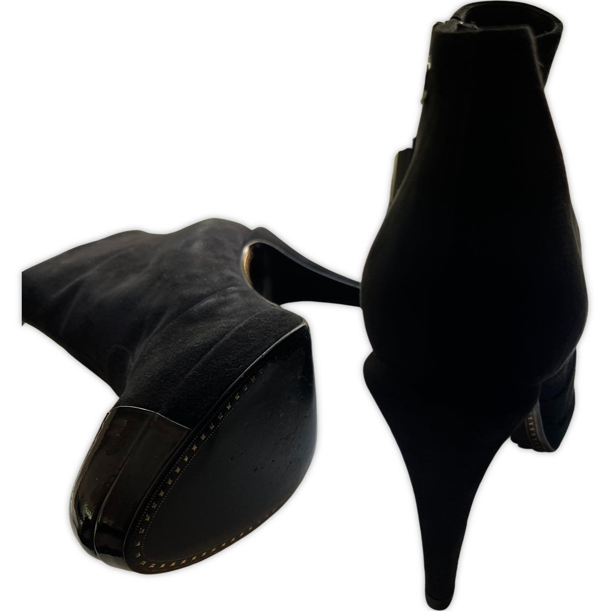 CHANEL Black Cap Toe Boots | Size 38.5