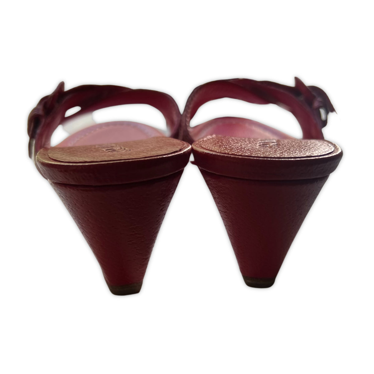 PRADA Red Buckle Detail Wedge Sandals | Size 38.5