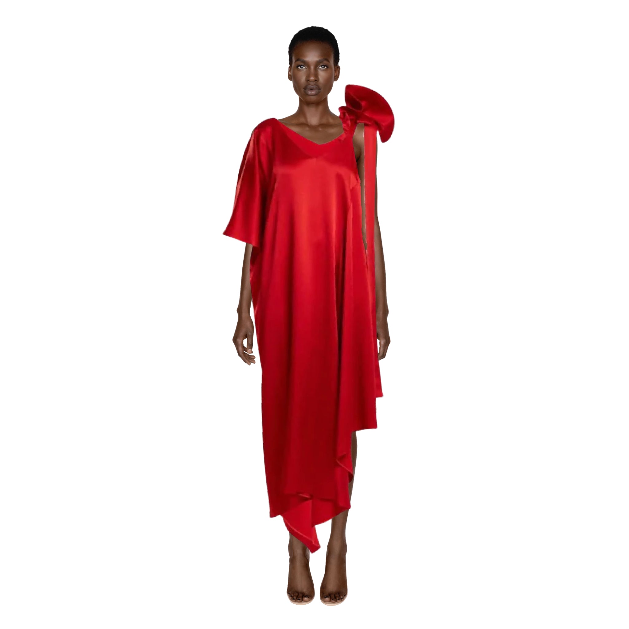 Valentino Red Sleeveless Ruffle Gown – Encore Plus