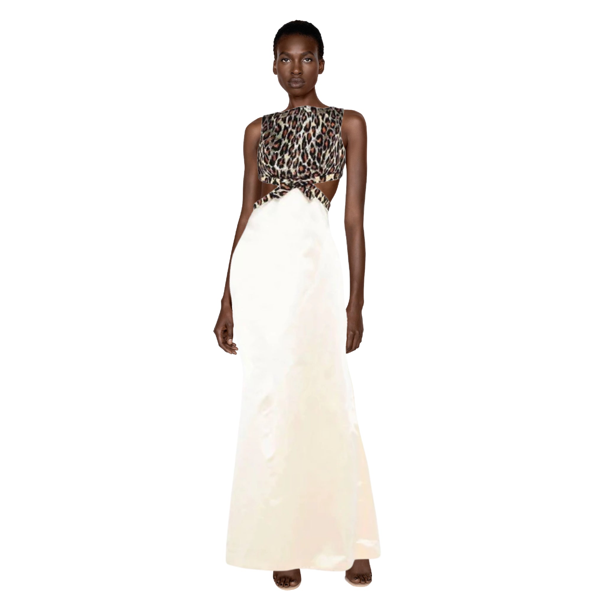 MIU MIU Ivory Silk Blend Evening Gown Size US 2