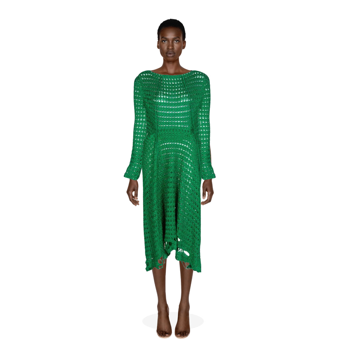 BALENCIAGA Green Crochet Dress | Size EU 40 - US 10
