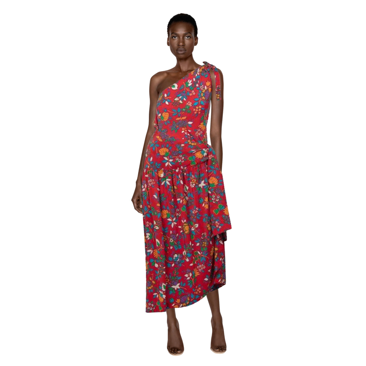 Yves Saint Laurent Multicolor Floral Print Top and Skirt Set | 42