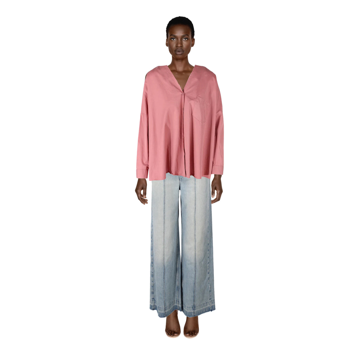 Cos Blush Pink Cotton Long Sleeve Shirt | 36/S