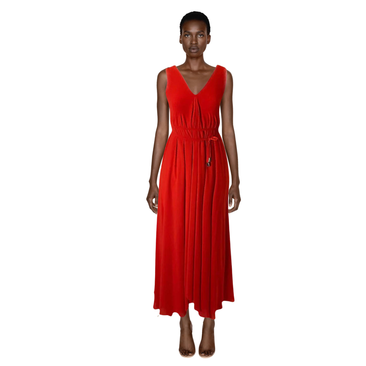 SALONI Orange V Neck Maxi Dress | Size US 4
