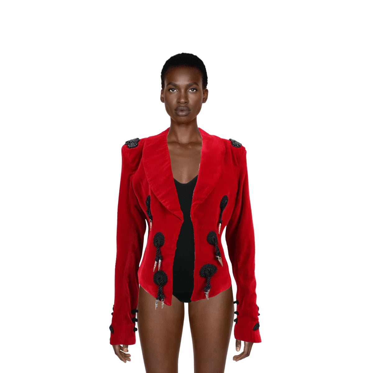 BOLERO 1980's Custom Red Velvet Jacket |  M/L/XL