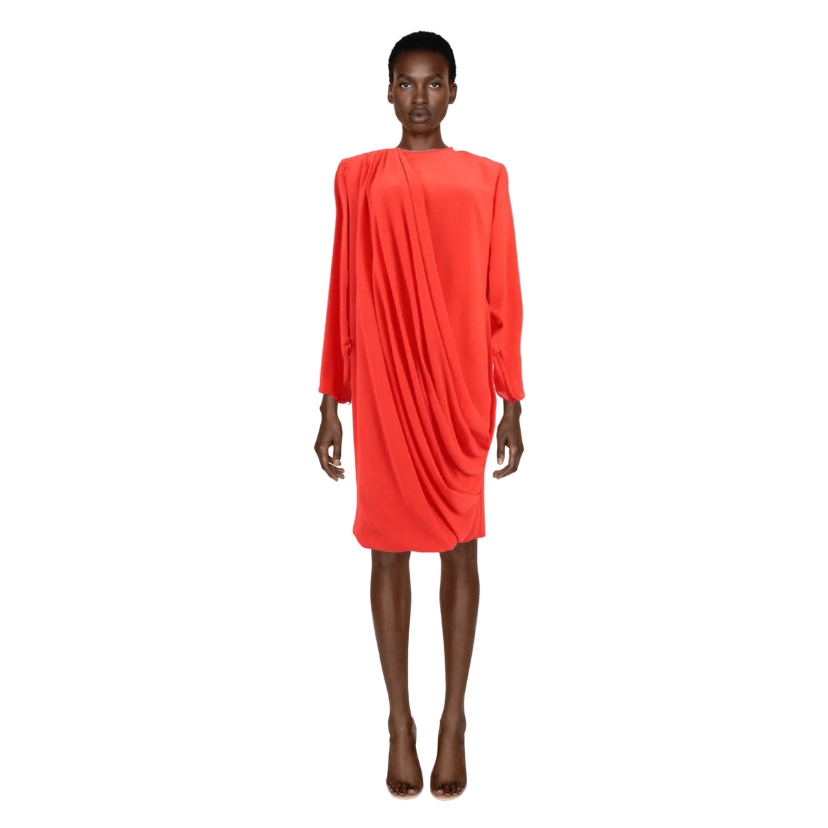 GALANOS 80's Tangerine Silk Dress | Size S/M