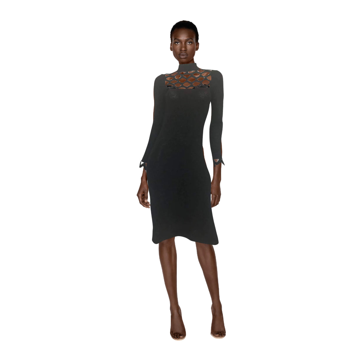 SAKS FIFTH AVENUE Black Knit Lattice Dress | Size S – theREMODA