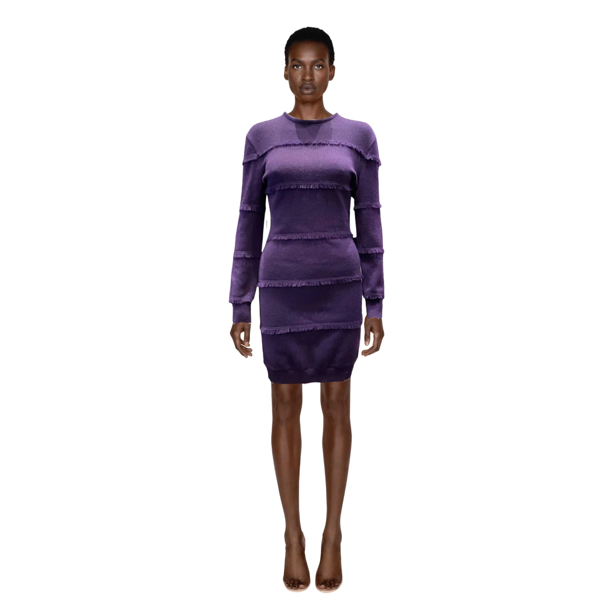 Purple fashion wool dress