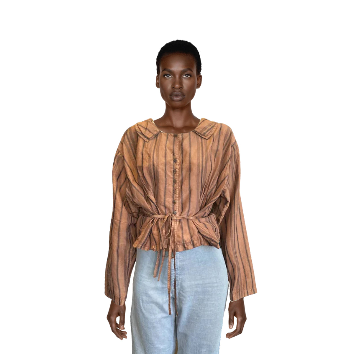 KRISTA LARSON Stripe Silk Jacket | Medium