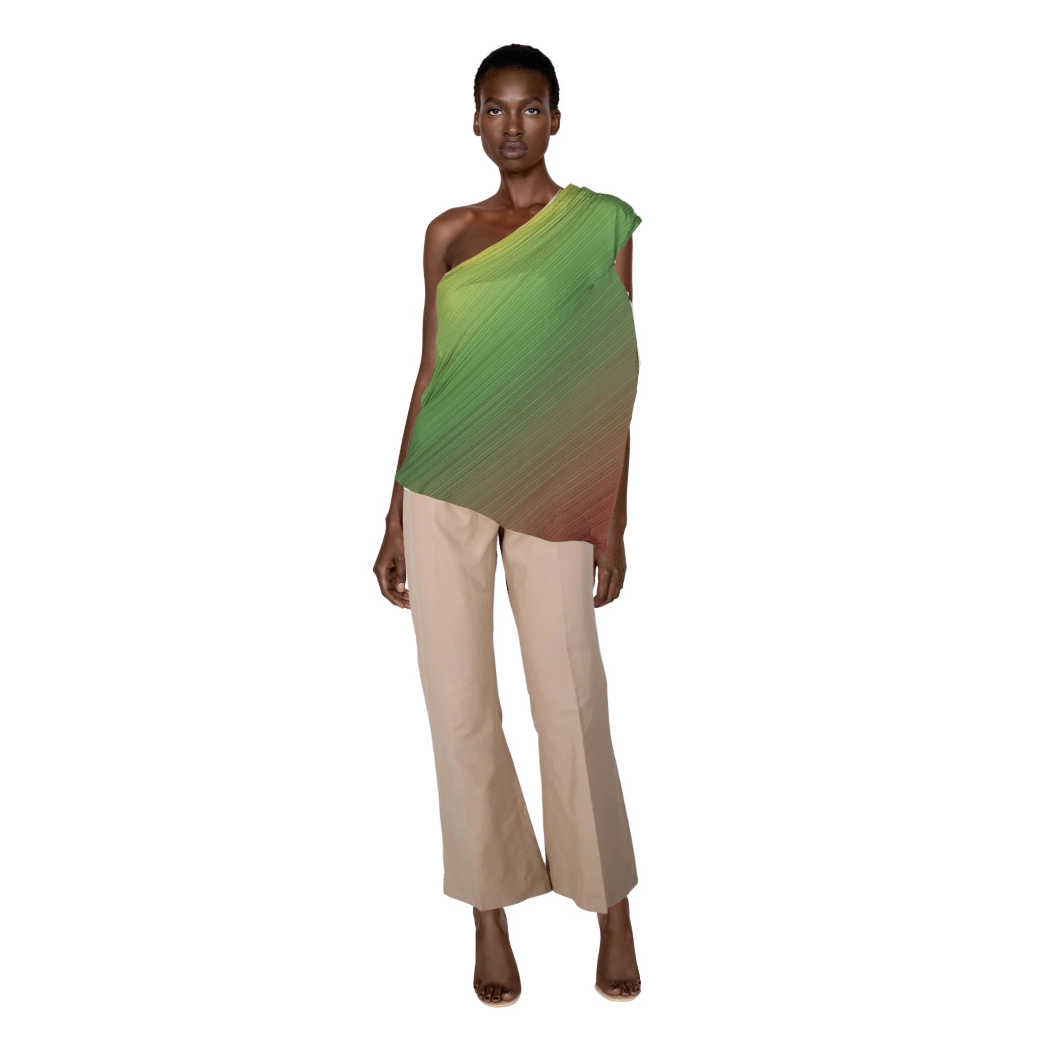 Early Issey Miyake 1989 Collection Ombre One Shoulder Top